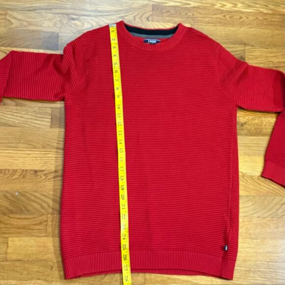 Izod Kids Boys XL 18 20 Red Long Sleeve Crewneck Ribbed Cotton Sweatshirt - Picture 4 of 9